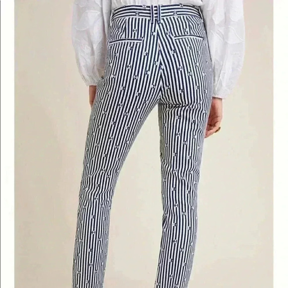 ANTHROPOLOGIE SLIM STRIPED POLKA- DOT TROUSERS IN - Picture 2 of 3